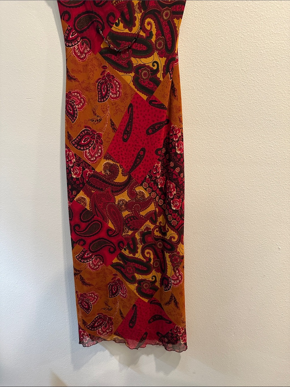 STUNNING Vintage Boho Strapless Paisley Maxi Dress - Picture 9 of 12